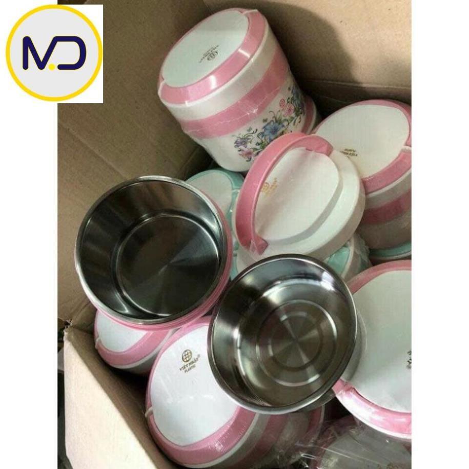 Cà mên siêu giữ nhiệt 2 ngăn Việt Nhật plastic - Cặp lồng giữ nhiệt tiện dụng