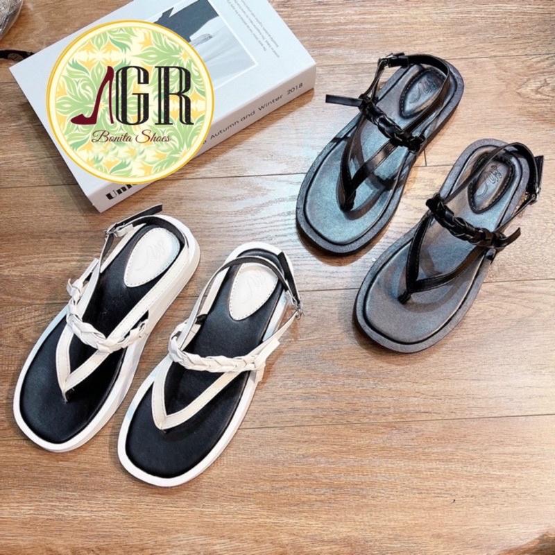 Sandal xuồng kẹp 2 dây phối quai bính đế 2,5 cm