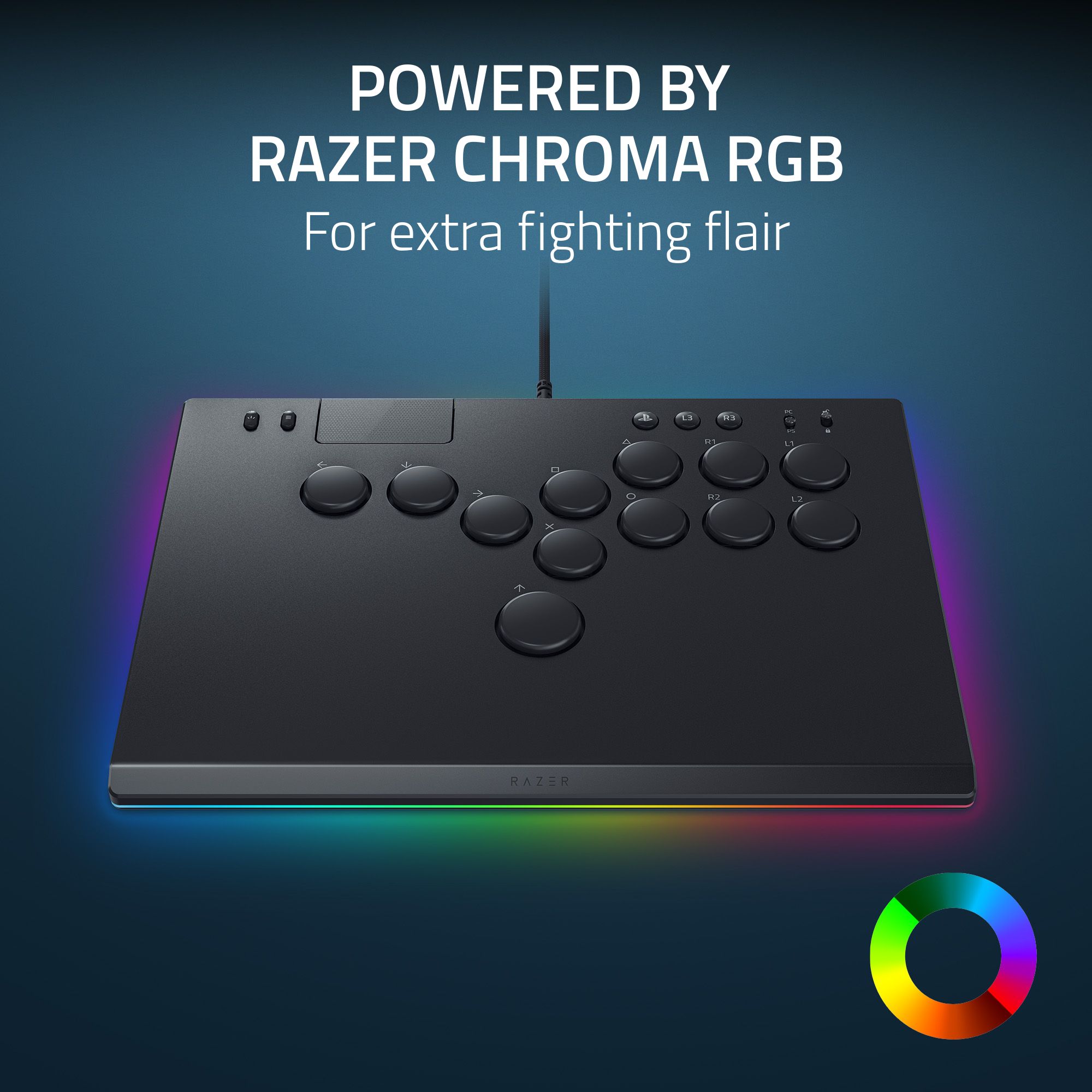 [NEW] Razer Kitsune - All-Button Optical Arcade Controller for PS5™ and PC (Bộ điều khiển Arcade) | Low-Profile Optical Switches | Slim Form Factor | Removable Top Plate | Chroma RGB Lighting | USB Type C