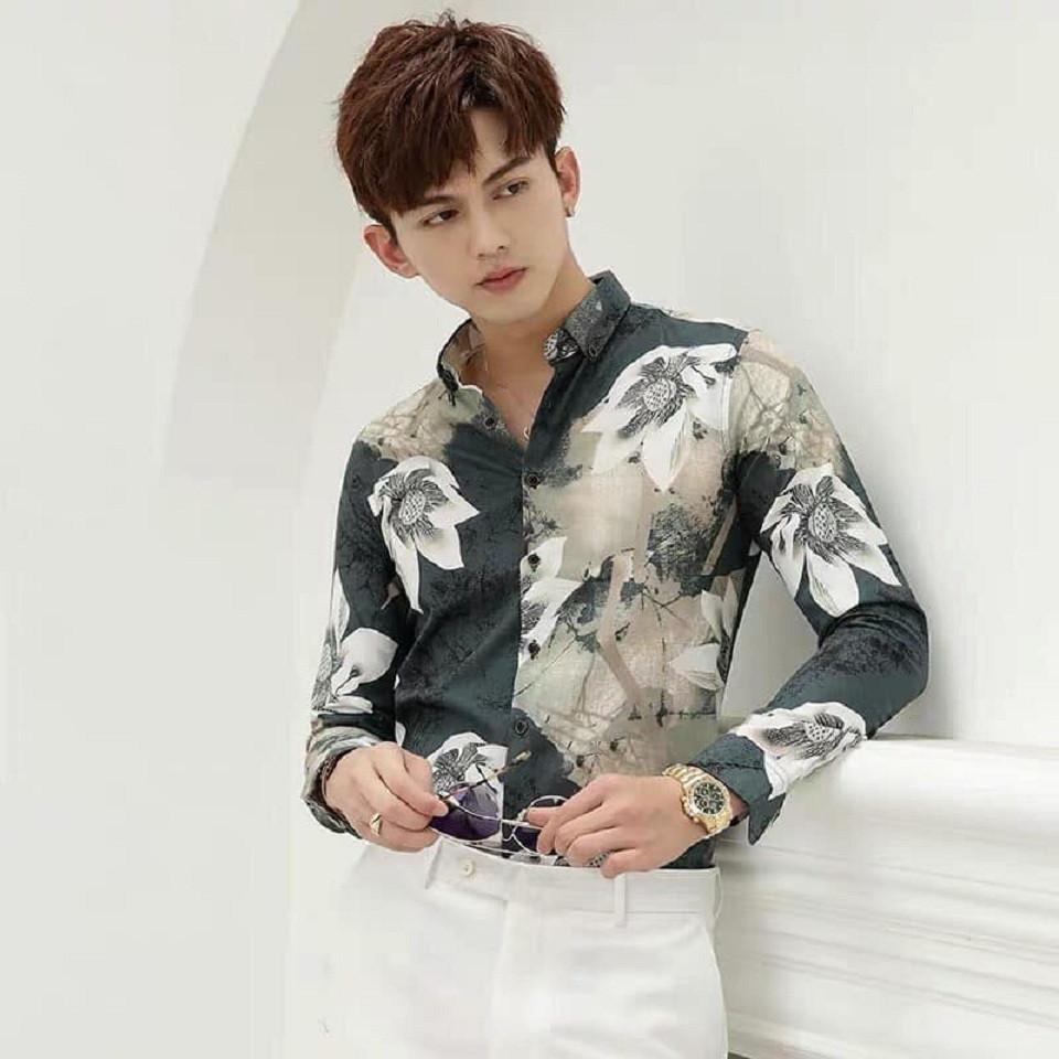 ÁO SƠ MI NAM TAY DÀI HOẠ TIẾT