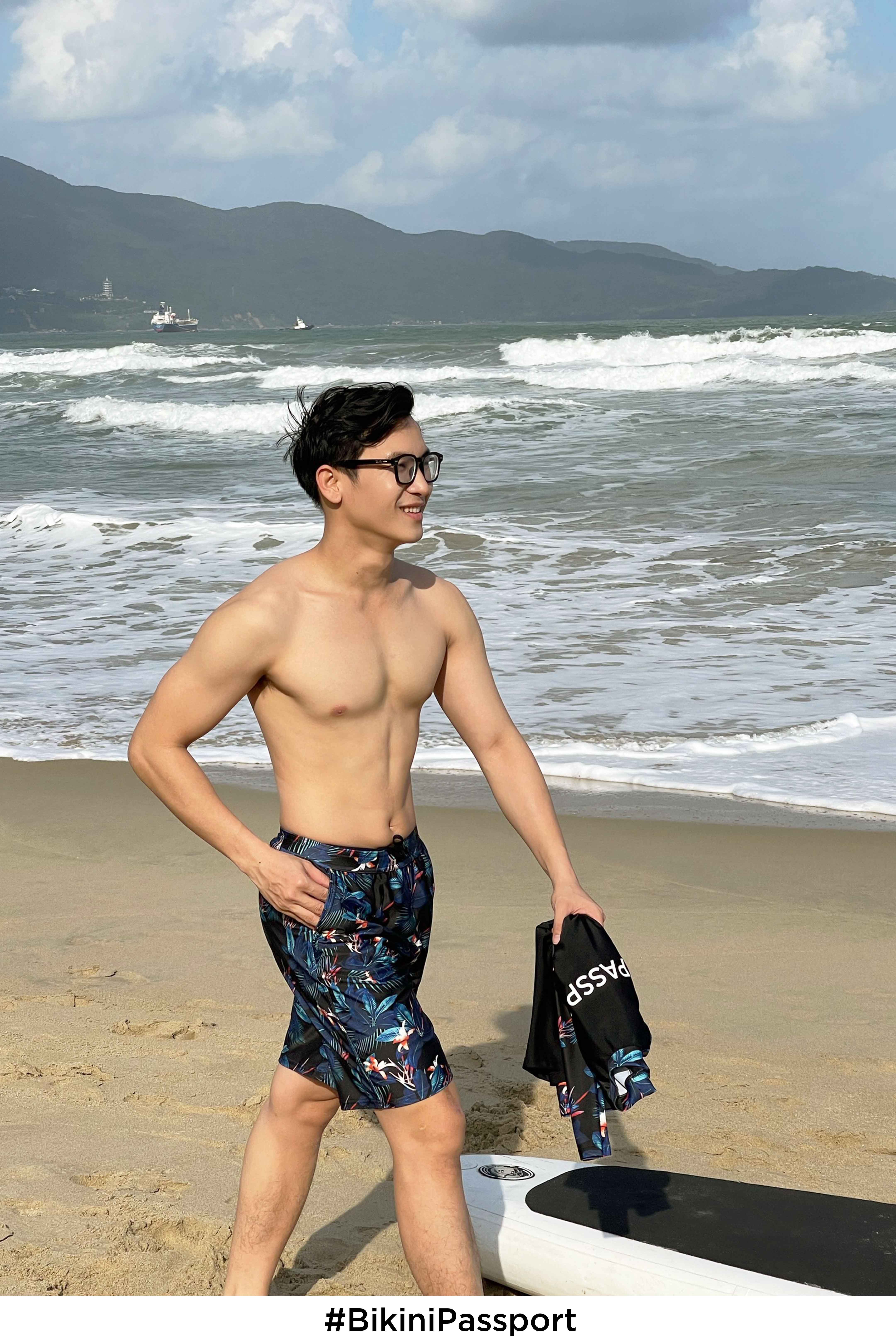 Quần bơi Nam BIKINI PASSPORT kiểu dáng Dài- màu Floral - BS379_FLO