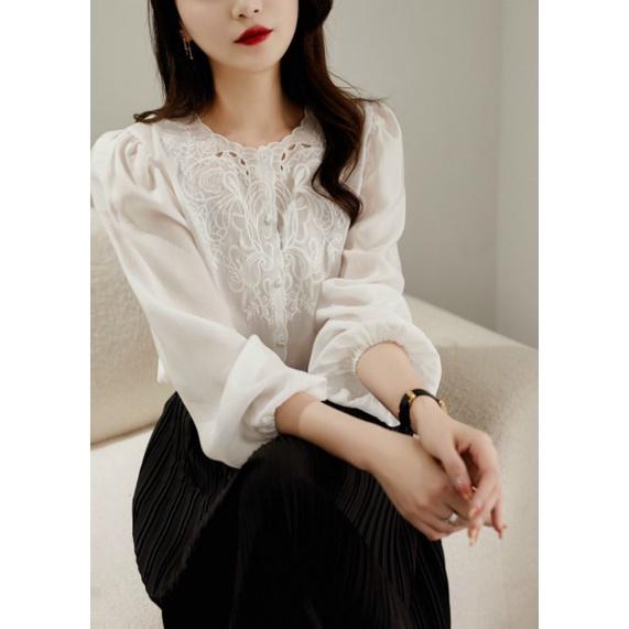 ÁO CỔ RĂNG CƯA THÊU CAO CẤP