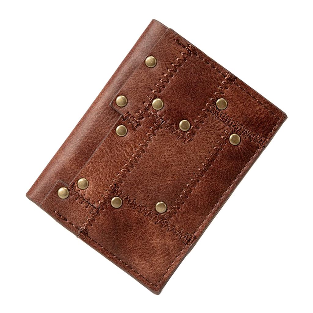 Brown PU Leather Small Billfold Slim Wallet Credit Cards ID Money