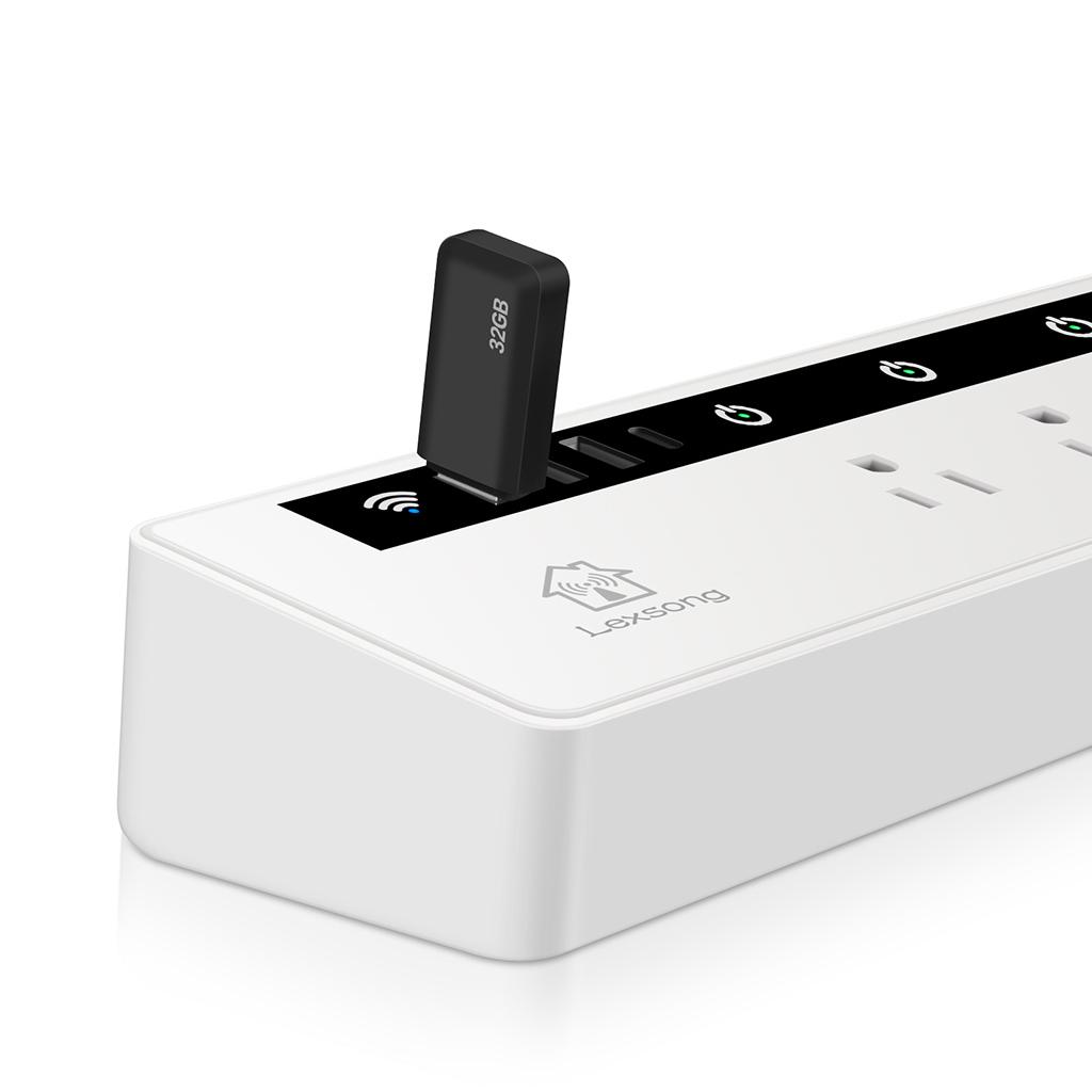 WiFi Smart Power Strip with 4 AC Outlets and 3 USB Ports US Plug