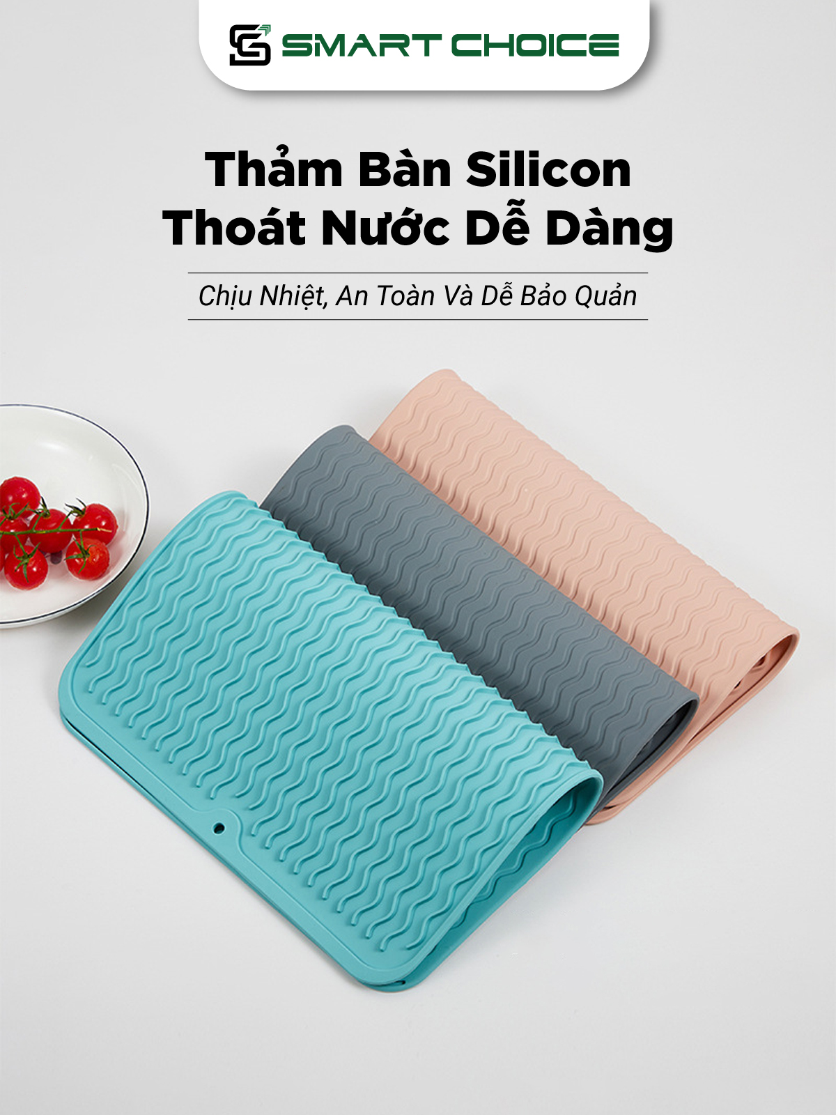 Thảm Trải Bàn Silicon SMARTCHOICE Chính Hãng 3 Màu Chất Liệu Silica Gel Cao Cấp SCG-PK152