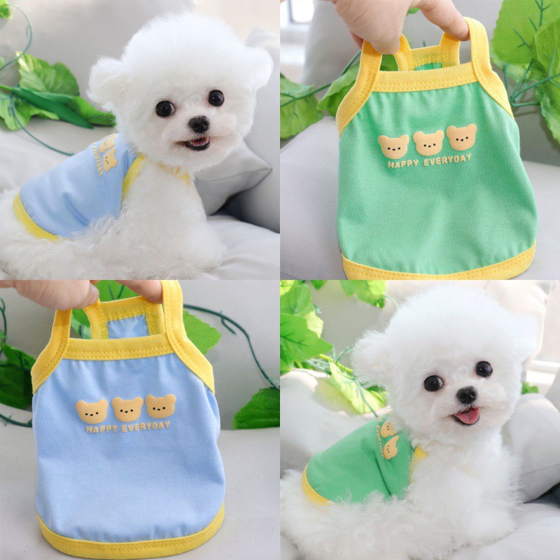 Áo 2 dây mặt gấu happy every day cho thú cưng