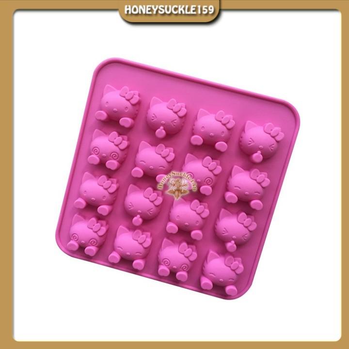 Khuôn Silicon Đổ Socola/Thạch/Đá/Kẹochipchip/Pudding Hình Kitty Cảm Xúc