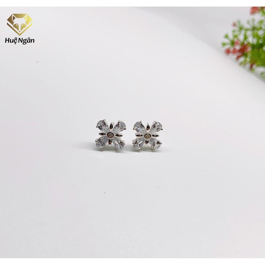 Bông tai bạc Ý 925 Huệ Ngân - Cỏ bốn lá may mắn RYE141078