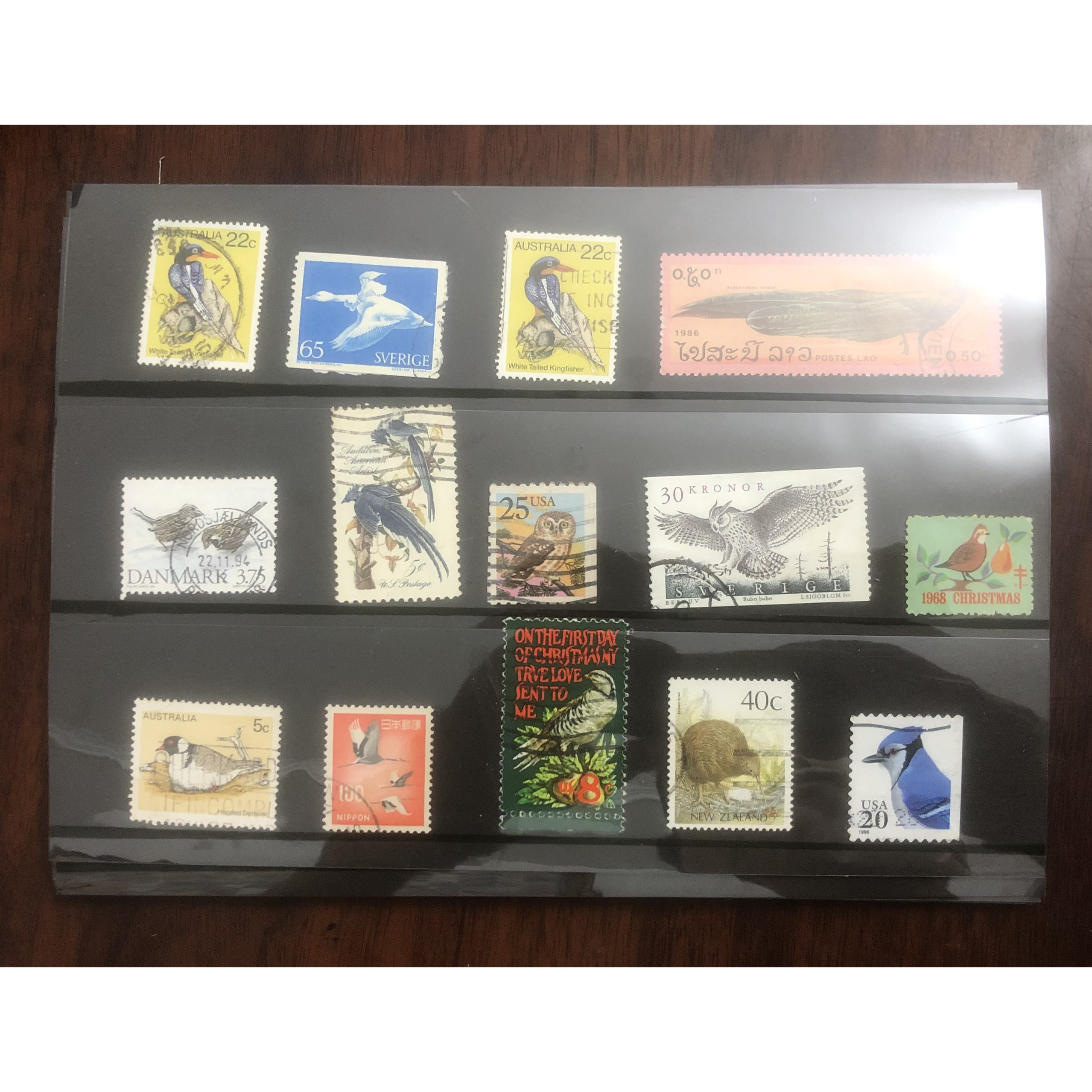 tem thế giới, Bìa ghép tem hình ảnh các loài chim 14 tem khác nhau
