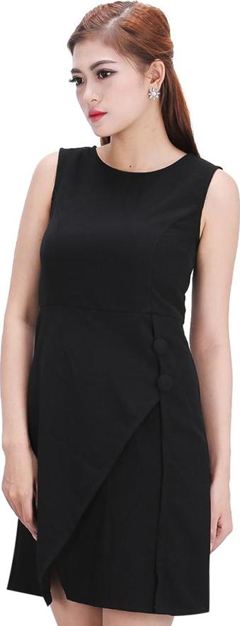 Đầm Vạt Chéo Phối Nút Zerasy Fashion
