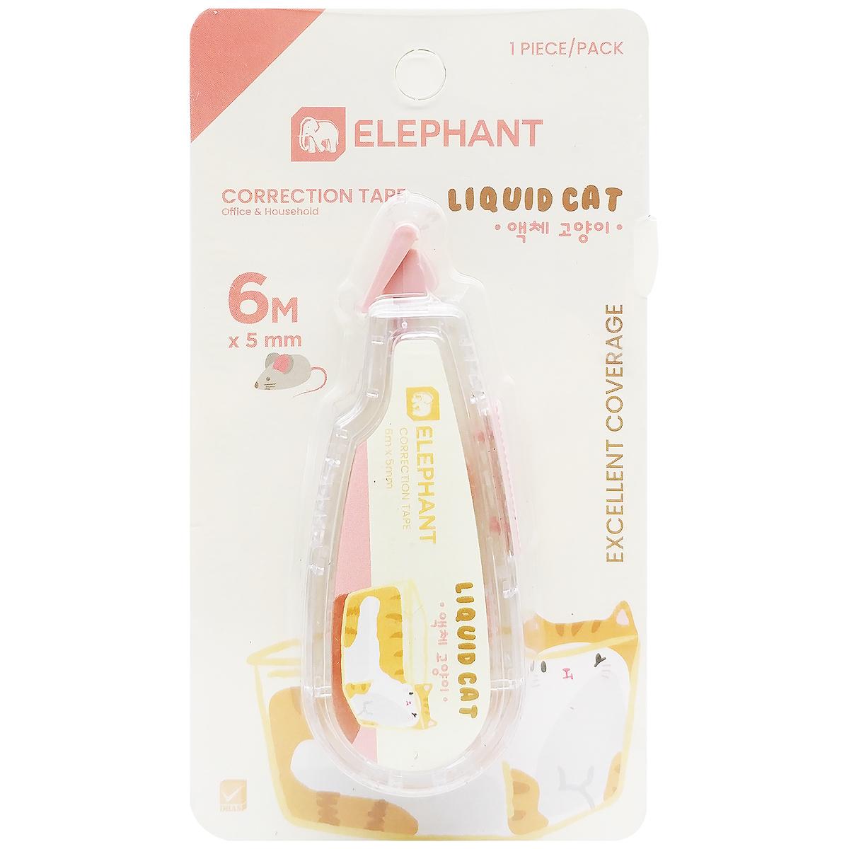 Xóa Kéo Liquid Cat - 6mm x 5m - Elephant (Mẫu Màu Giao Ngẫu Nhiên)