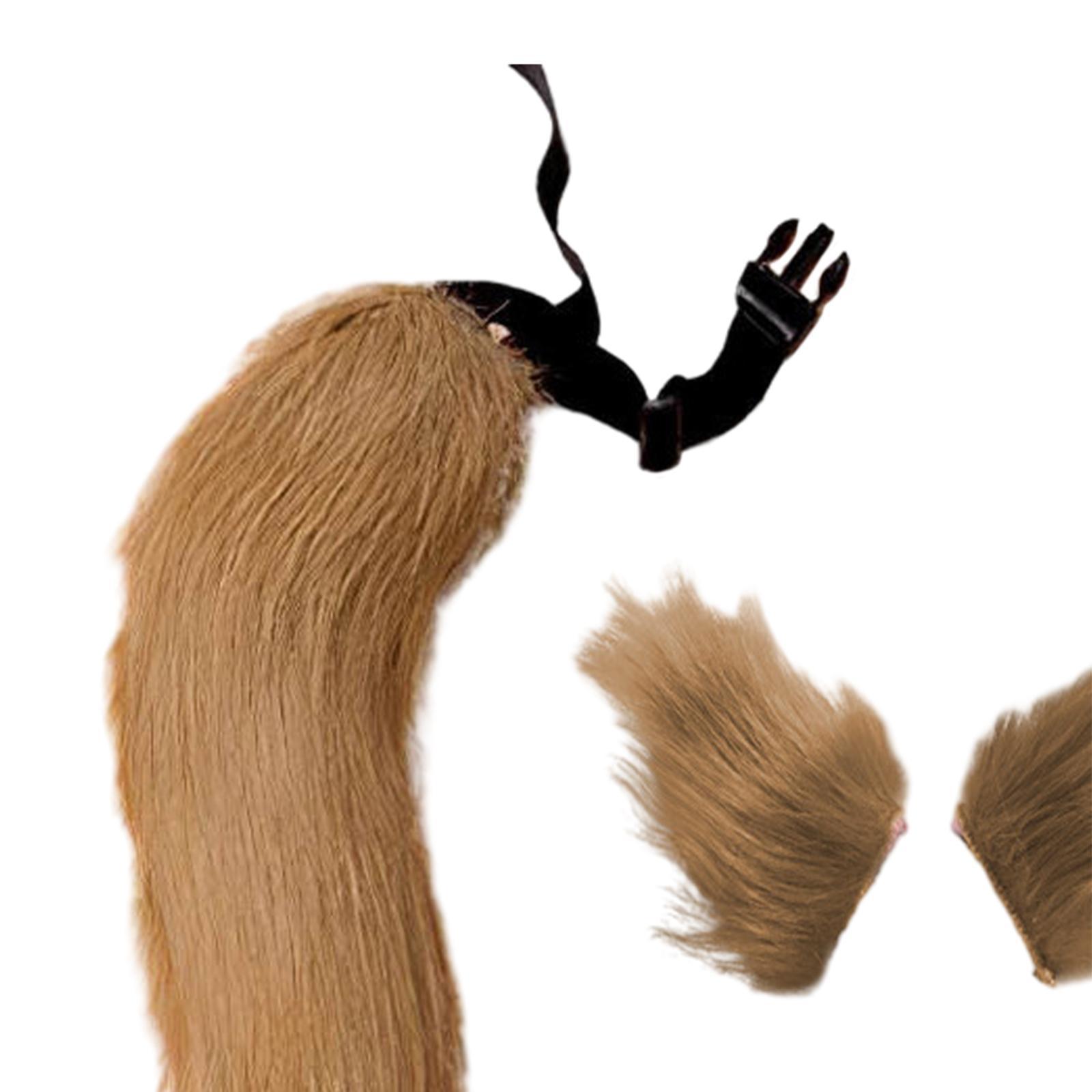3Pcs Animals Ears and Long Tail Set Cute Cat Ear and Tail Halloween Costume