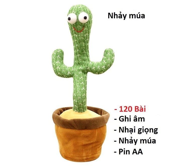 (Loại To)Xương rồng khủng long nhảy múa, xương rồng nhại tiếng, 120 bài hát, hát tiếng việt (hàng chất lượng tốt)