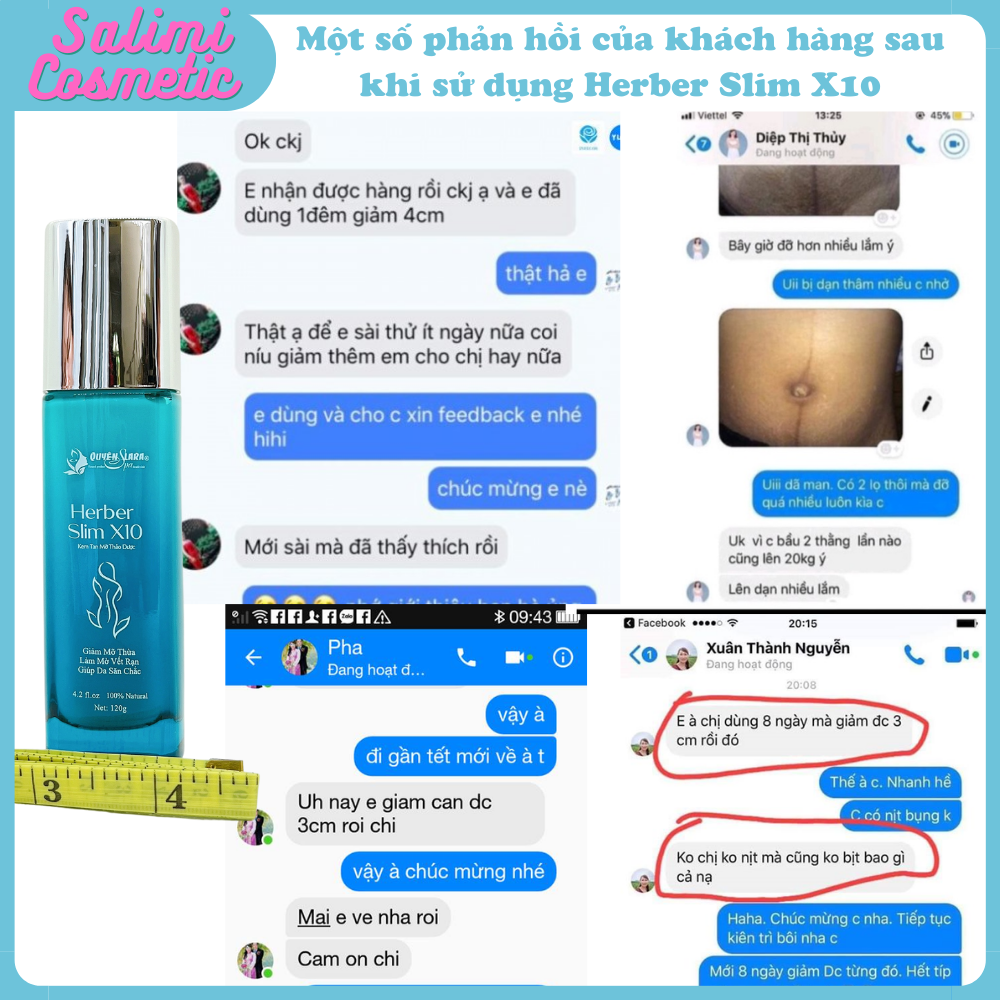 Kem Tan Mỡ Thảo Dược HERBER SLIM X10 Quyên Lara 120 Gram - Hỗ Trợ Giảm Mỡ, Làm Mờ Vết Rạn, Làm Săn Chắc Da Vùng Bụng, Đùi, Bắp Tay, Bắp Chân, Cằm, Công Nghệ Nano Đánh Tan Mọi Loại Mỡ Thừa, Tặng Kèm Thước Dây - HÀNG CHÍNH HÃNG