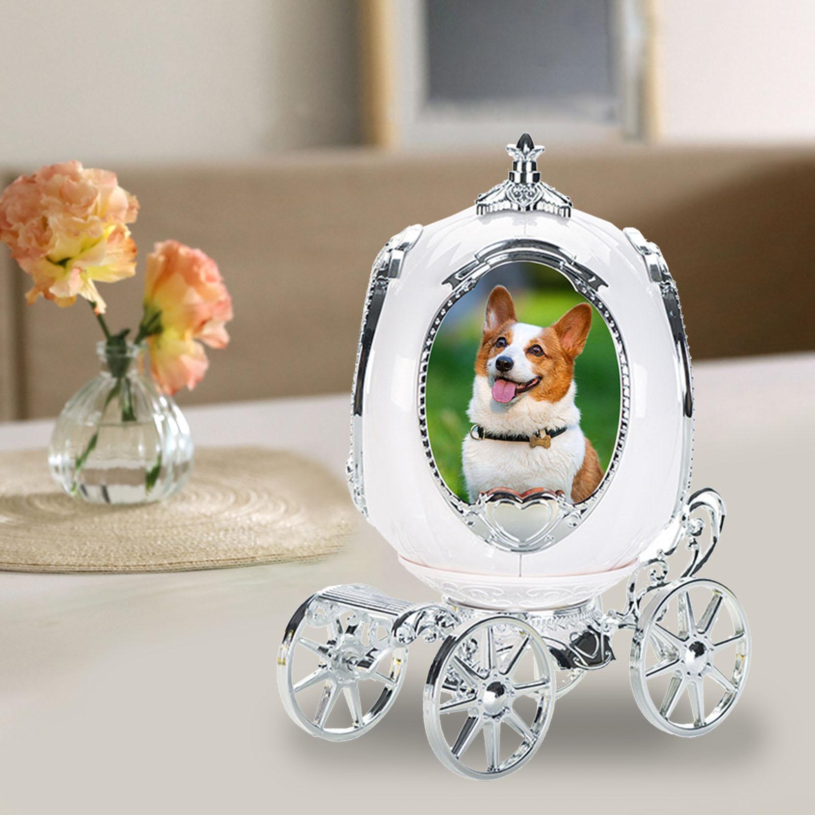 Photo Frame Music Box Rotating Picture Display for Bedroom Desktop