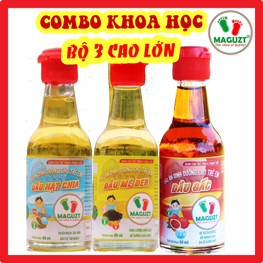 Bộ 3 Dầu Ăn Dặm cho Bé Cao Lớn Maguzt