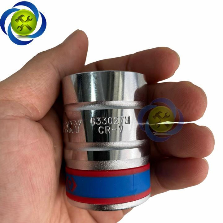 Tuýp 27mm loại 3/4 Kingtony 633027M ngắn 12 cạnh màu trắng
