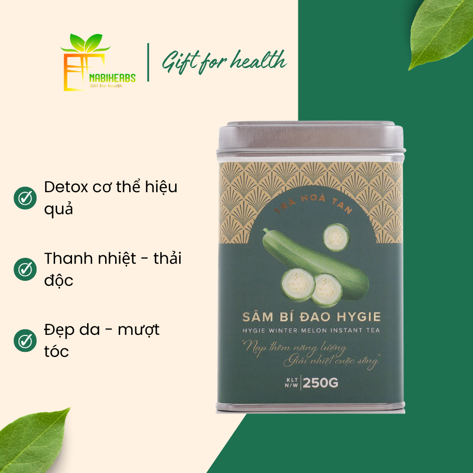 Trà Sâm Bí Đao Hygie - Đẹp da - Thanh nhiệt - Detox cơ thể