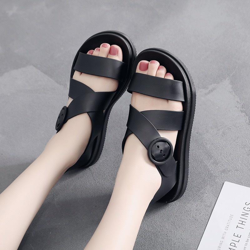 Tăng 1 sz Dép Sandal Quai Hậu Đi Học Nhựa Dẻo Đi Mưa Siêu Bền G163