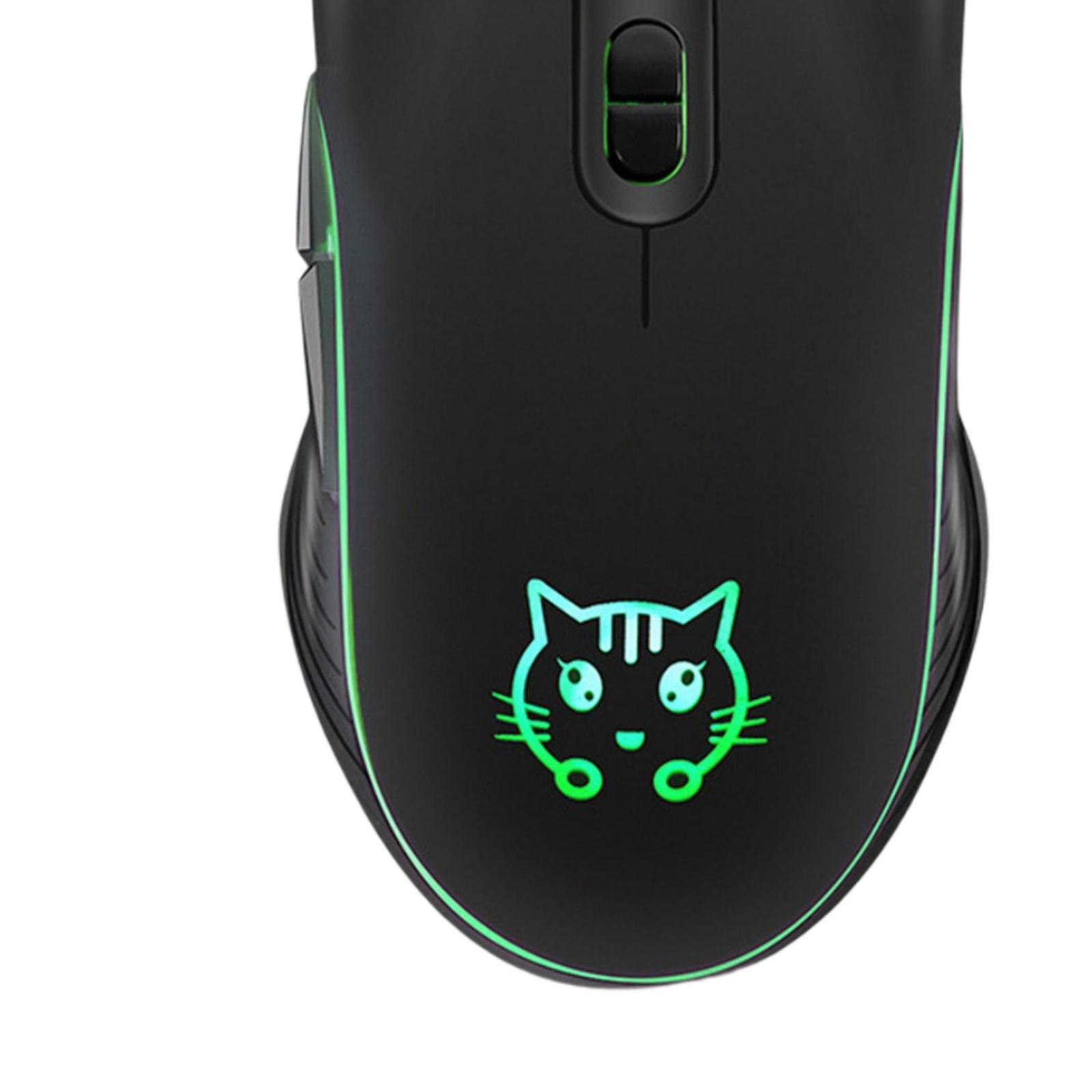 Wired Gaming Mouse LED RGB Backlit Mute PC Laptop 2400DPI Optical Mice