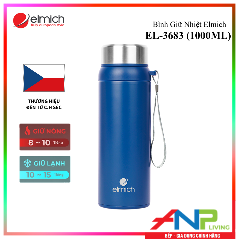 Phích Giữ Nhiệt 3 lớp Inox 304, Tráng bạc Elmich EL-3682 - Hàng Nhập Khẩu Chính Hãng