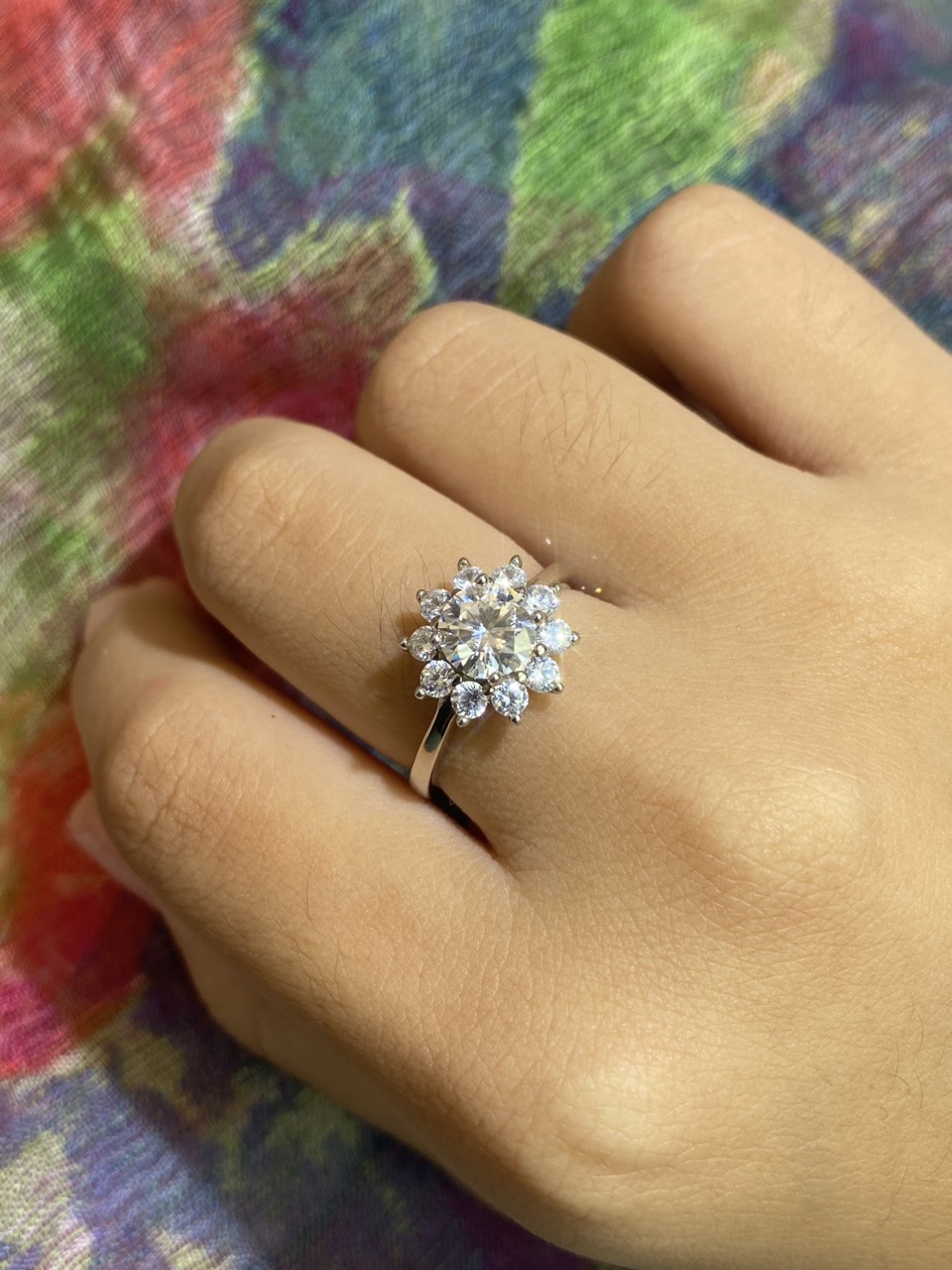 Bộ trang sức Bạc 925 xi Kim viên chủ Kim Cương nhân tạo Moissanite hạt 0.5-1.0 carat - S10.1.7.7