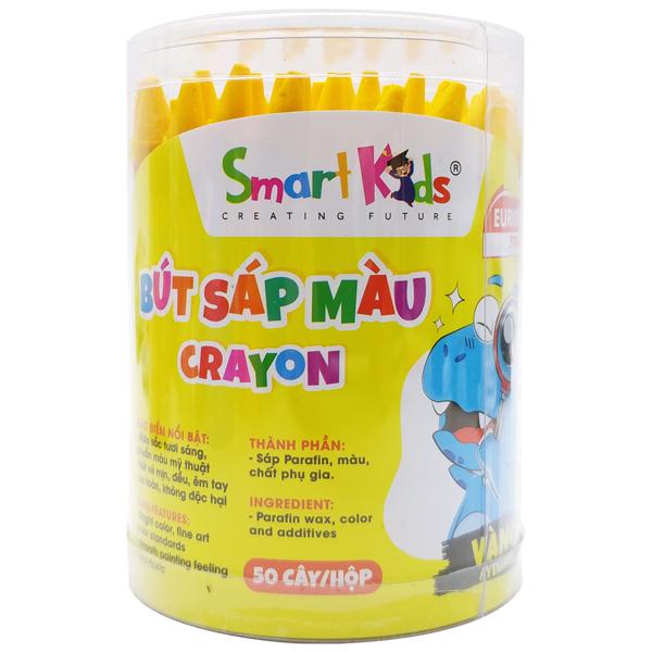 Hộp 50 Bút Sáp Màu Dino - Smart Kids CR12 - Màu Vàng