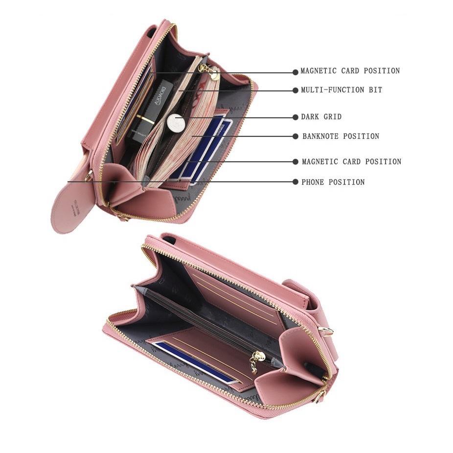 Túi Đeo Vai Mini Có Ngăn Để Điện Thoại Màn Hình Cảm Ứng Cho Bạn Gái