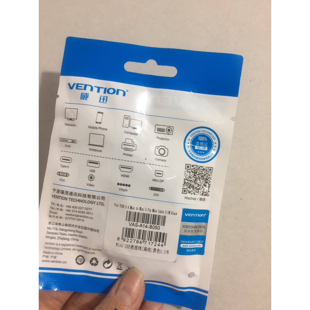 Cáp sạc và truyền dữ liệu cổng V3 thương hiệu Vention VAS-A14 _ Hàng chính hãng