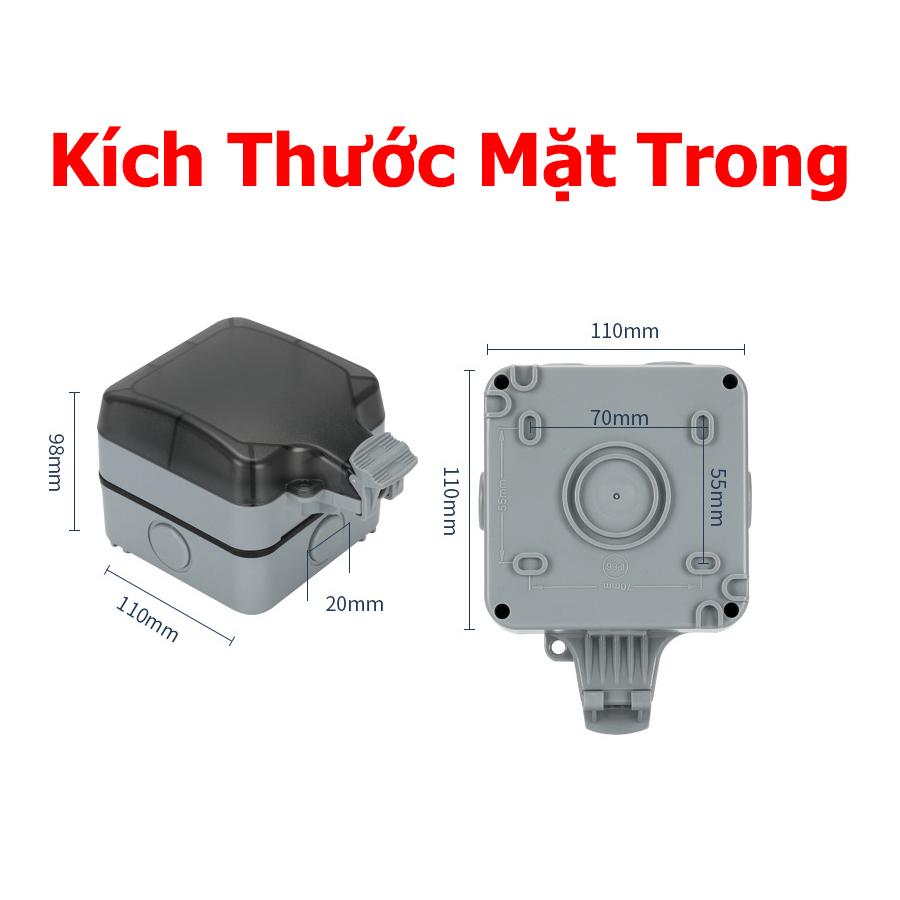 Mặt Chống nước ổ cắm điện, Công Tắc Điện vuông ngoài trời Cao Cấp Tenko TK-IP66