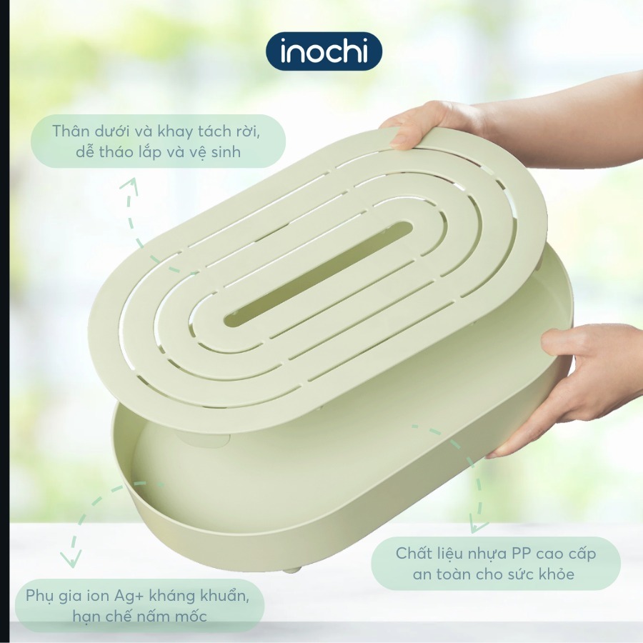 Khay úp cốc oval Sano - Chính hãng Inochi ( Tặng kèm khăn lau PaKaSa)