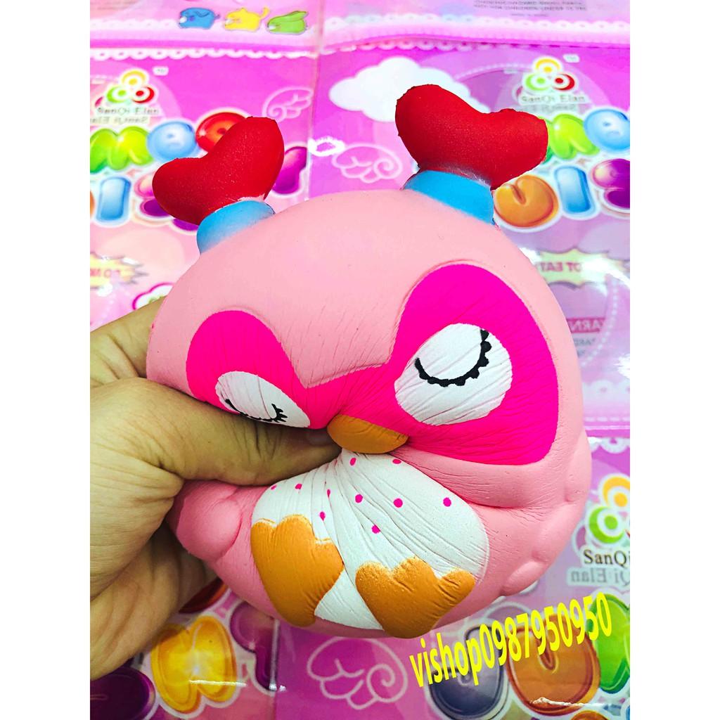 ĐỒ CHƠI SQUISHY CÚ MÈO TRÒN NHẮM MẮT