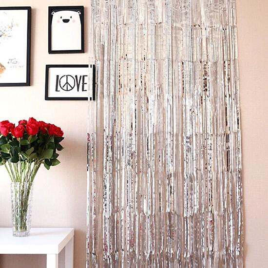 Set Bóng Bay Trang Trí Sinh Nhật C12 Tông Bạc Vàng - Tặng rèm kim tuyến sinh nhật