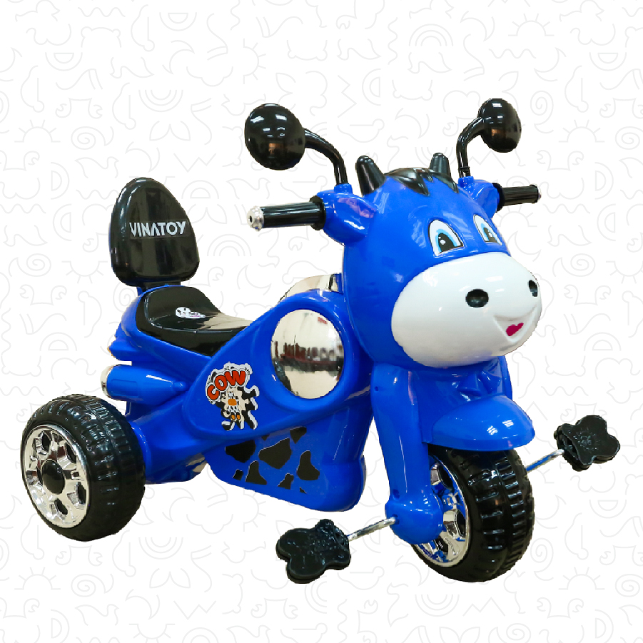 Xe 3 bánh Nhựa Chợ Lớn hình Bò Con - Chú Chó - Vespa Bò Con - Super Harley (Không nhạc)