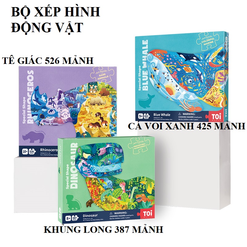 Bộ xếp hình động vật 526 mảnh TÊ GIÁC chính hãng TOI RHINO