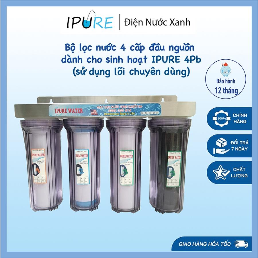 Bộ lọc nước sinh hoạt 4 cấp DNX IPURE lõi lọc chuyên dùng nâng pH, khử sắt, khử mùi, loại bỏ kim loại nặng