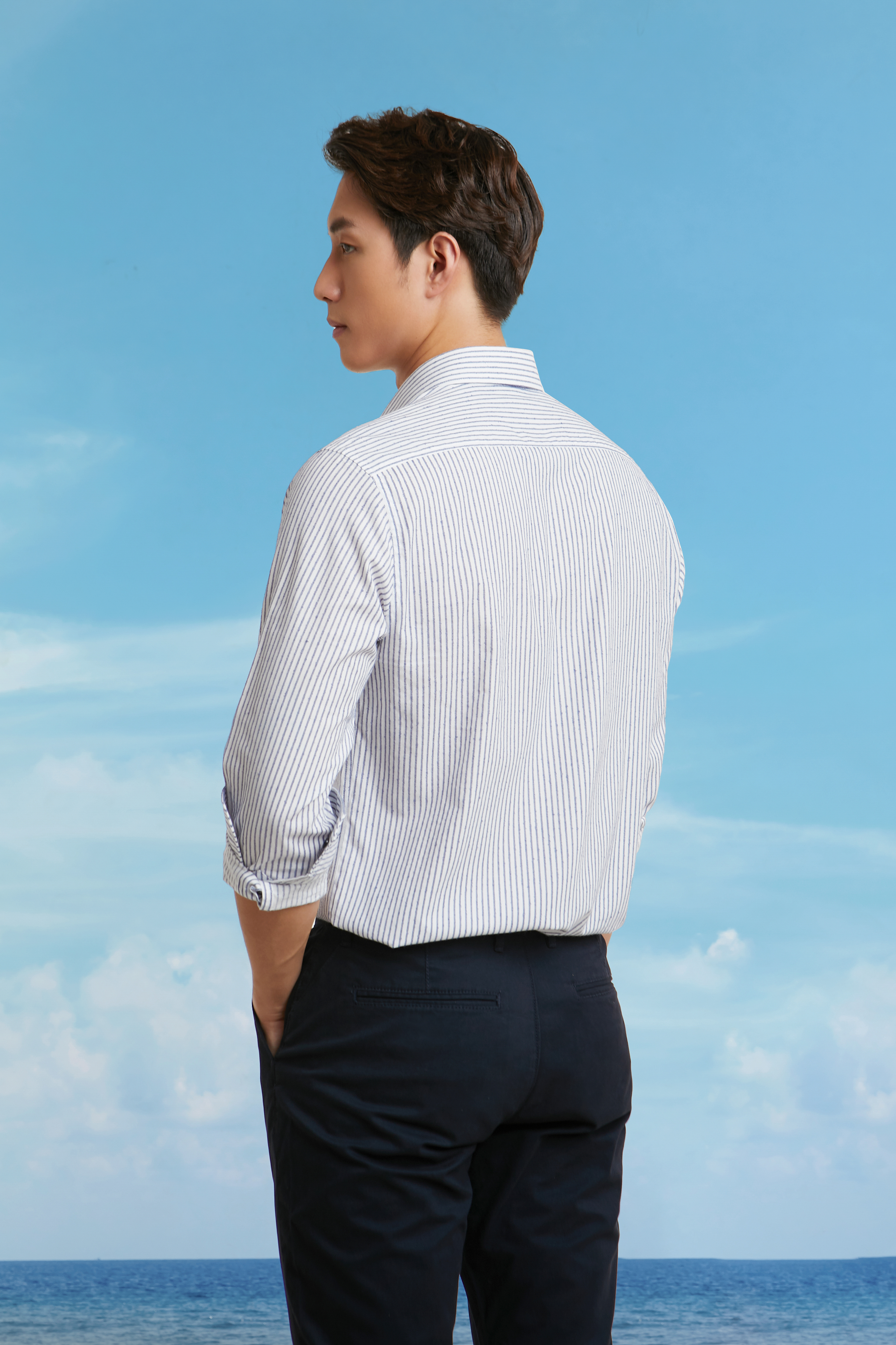 Áo Sơ Mi Sọc Nam Tay Dài Sơ Mi Công Sở Ninomaxx Thương Hiệu N&amp;M 2011072