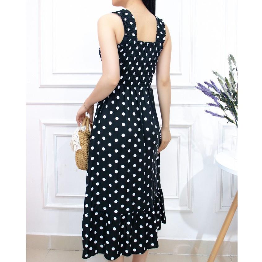 Váy 2 dây dáng suông maxi AMYRA mặc nhà đuôi cá eo bo thun trung niên mọi lứa tuổi trẻ trung đi lịch cao cấp VA037