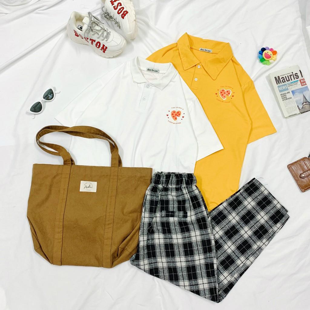 Polo áo thun có cổ UNISEX tay lỡ form rộng