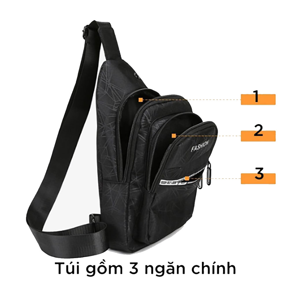 Túi đeo chéo vải Canvas T0176 unisex nam nữ phong cách trẻ trung đường phố