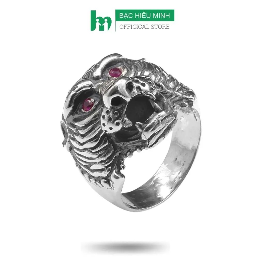 Nhẫn Nam Bạc Hiểu Minh NA561 - Hình Mặt Hổ - Bảo Hành Vĩnh Viễn
