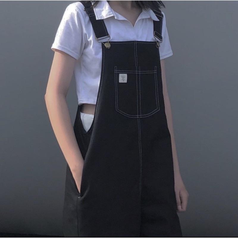 Yếm Quần Chất Kaki Dập Chỉ Nổi MARY Phong Cách Ulzzang - 84unisex