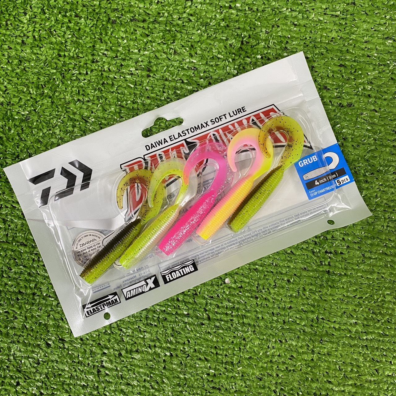 Mồi Mềm Daiwa Grub Gói 5 Con Dài 88mm Dùng Câu Lure Cá Lóc Chẽm Mú Nhồng Măng