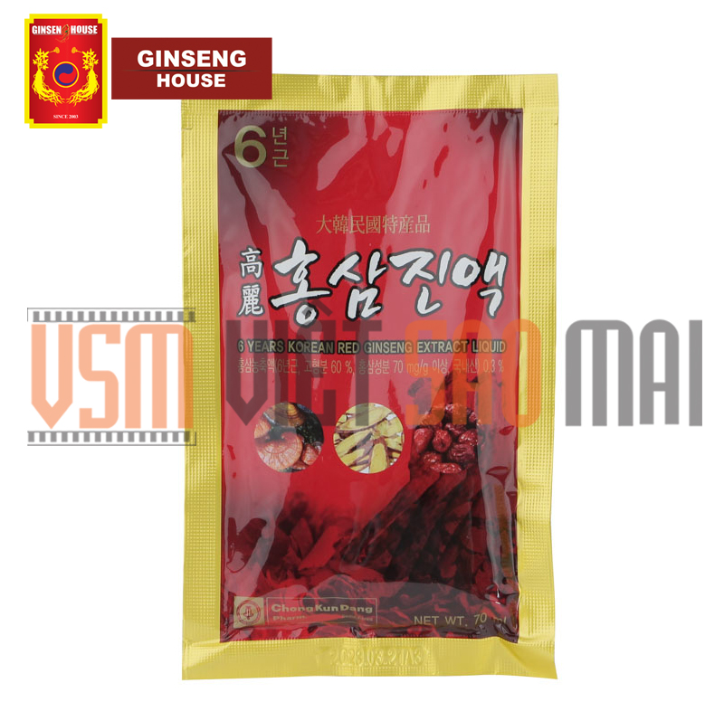Thực Phẩm Chức Năng Chong Kun Dang Nước Hồng Sâm 6 Năm - 6 Years Korean Red Ginseng Eextract Liquid (70ml x 30 gói)