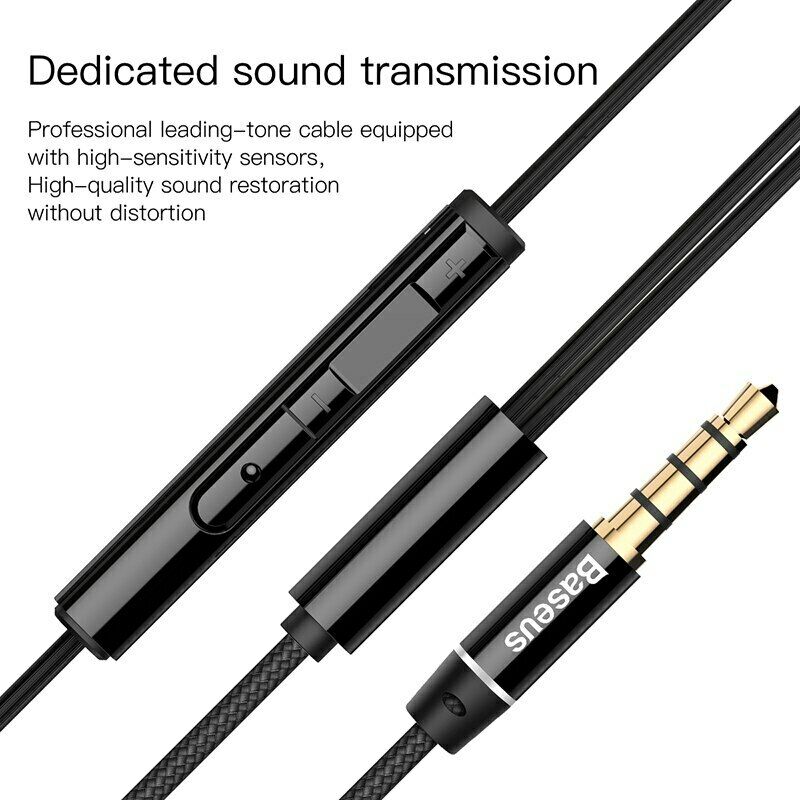 Tai nghe in Ear Baseus Encok H06TE Lateral (Wired Earphone with Mic Stereo Headset Earbuds Earpiece) - Hàng chính hãng