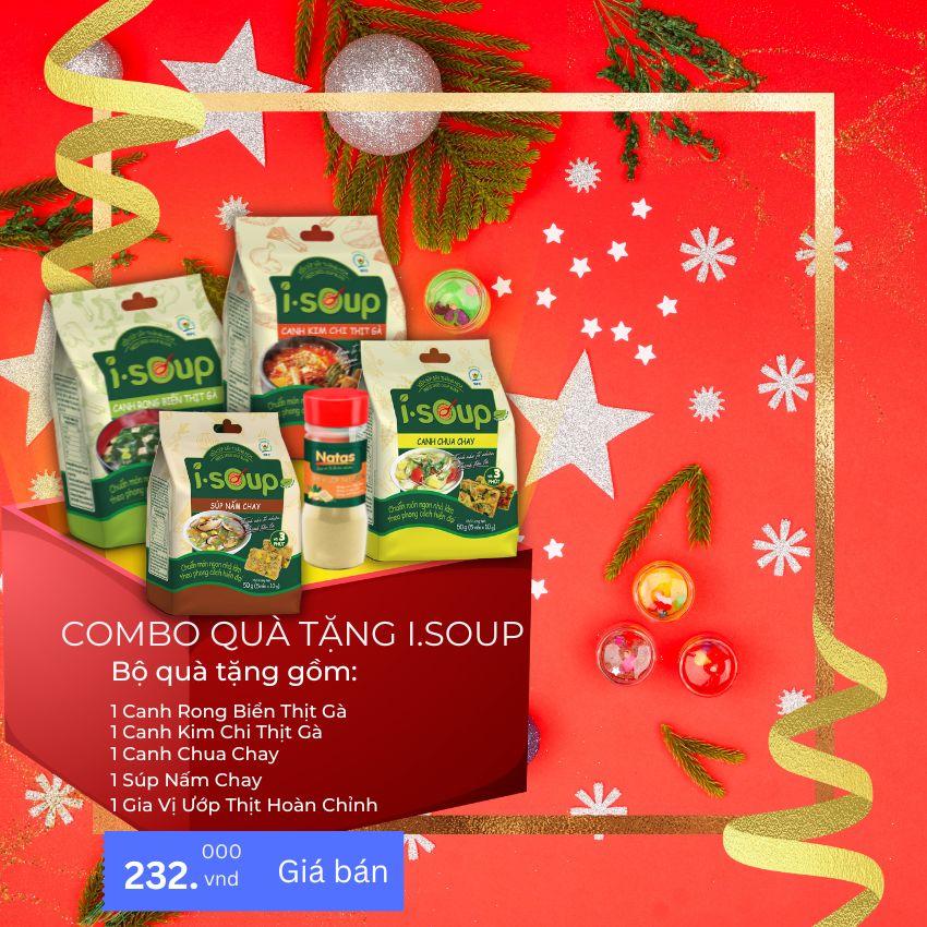 [Combo Quà Tặng I.Soup 232K] 2 I.Soup Chay+ 2 I.Soup Mặn+ 1 Gia Vị Hoàn Chỉnh