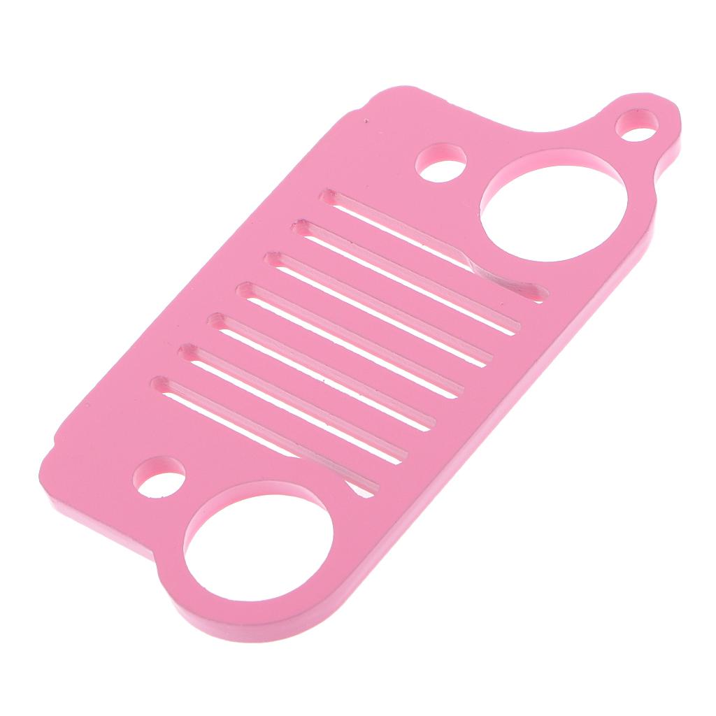 2x Steel Key Chain Ring Grill for Jeep Key Ring CJ JK TJ YJ XJ-Pink