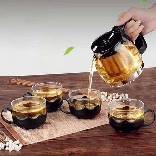 Bình Lọc Trà Thủy Tinh Tặng Kèm 4 Ly Sang Trọng - CÓ LỖi LỌC TRÀ INOX - BÌNH PHA TRÀ CHẾ CAFE TIỆN LỢI 2in1 Đẳng Cấp
