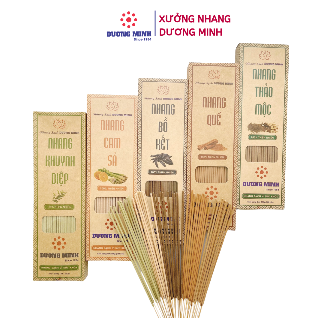 Nhang thơm thảo mộc 20cm 30cm 40cm Dương Minh nhang sạch 100% thành phần tự nhiên