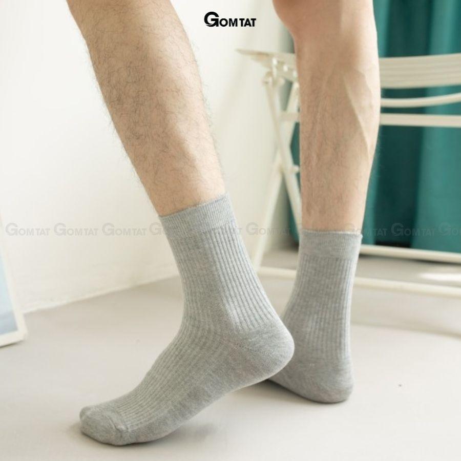 Tất cổ cao nam nữ trơn màu chất liệu cotton cao cấp, vớ cao cổ unisex hút ẩm thoáng khí, êm chân -CAOTRON-FIVE-2001-1DOI